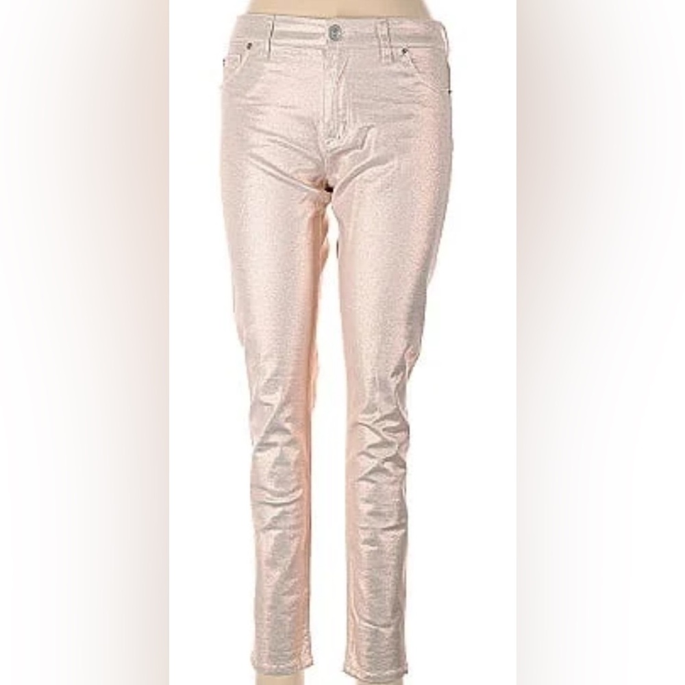 HUDSON “Nico” Gold midrise ankle skinny jeans
